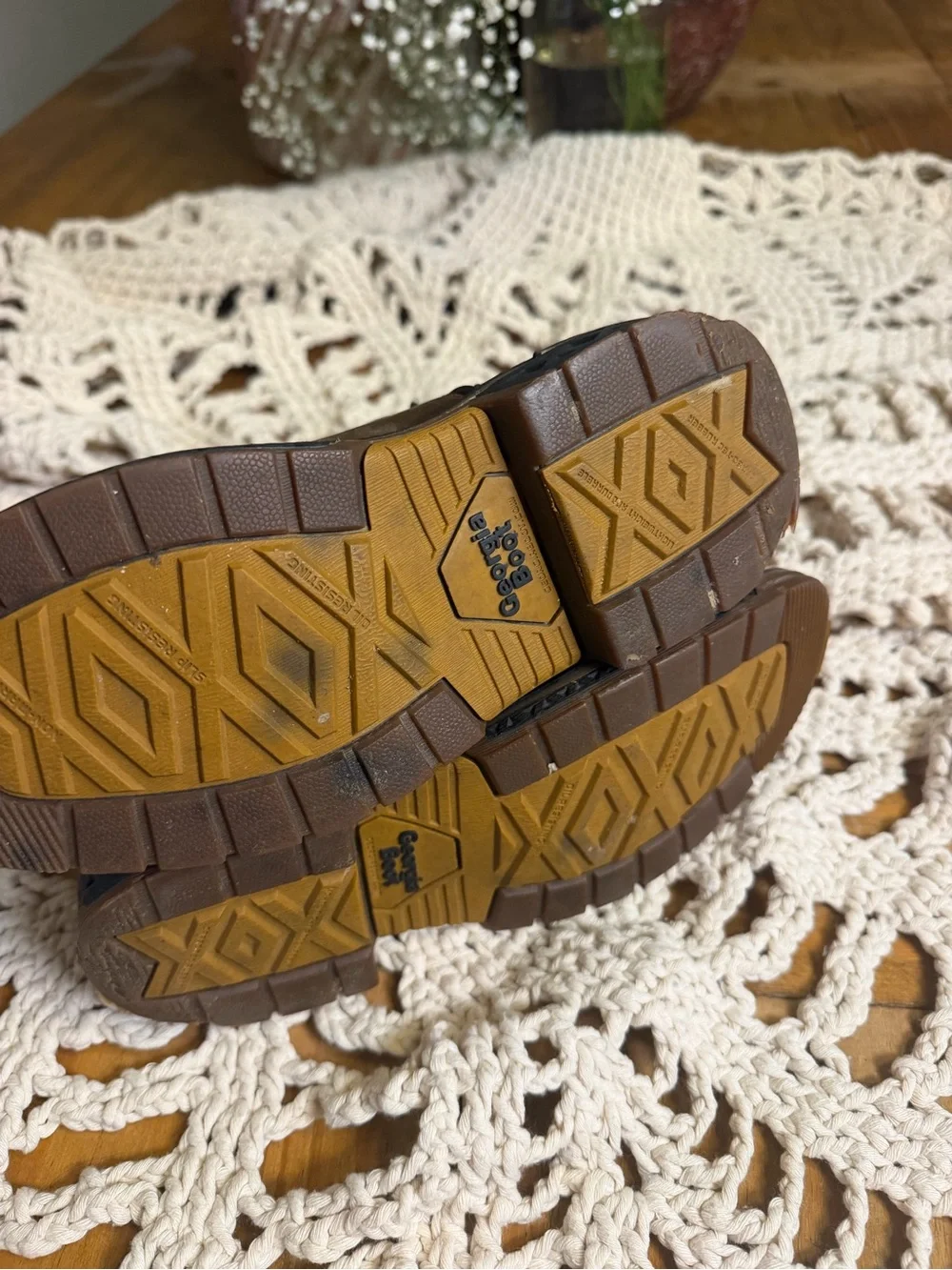 Georgia Boot Carbo-Tec LT Kids 11.5M Western Cowboy Boots Brown